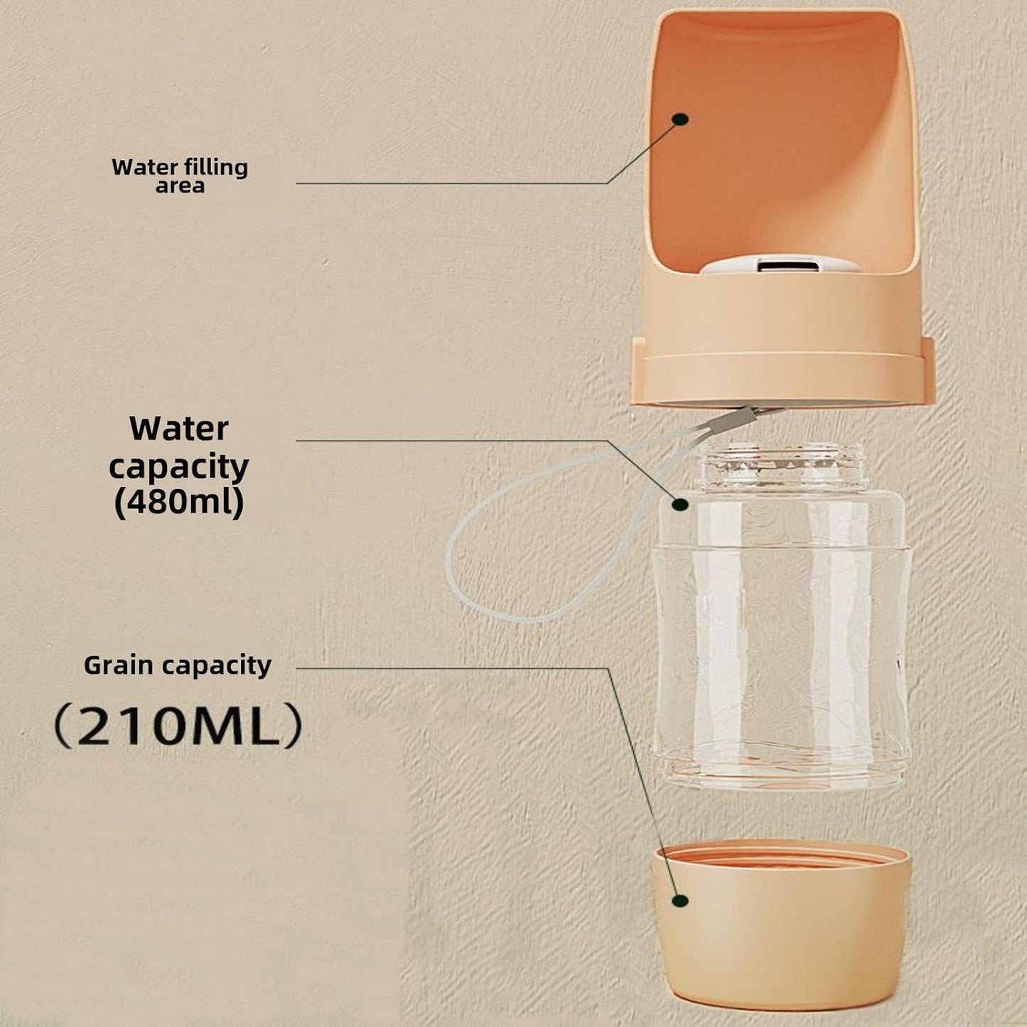2-in-1 Dog Water Bottle & Food Container