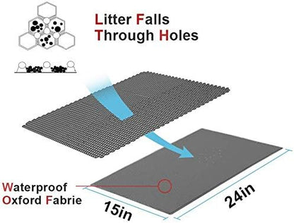 Cat Litter Mat Double Layer Waterproof 24x15 Inch
