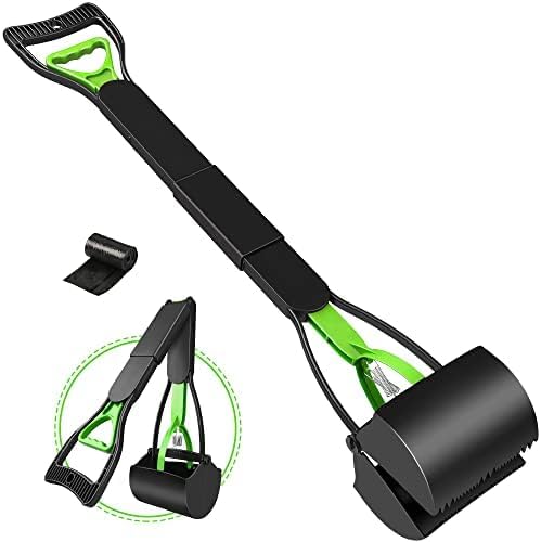 Long Handle Dog Pooper Scooper with Bags – Foldable and Portable