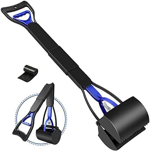 Long Handle Dog Pooper Scooper with Bags – Foldable and Portable