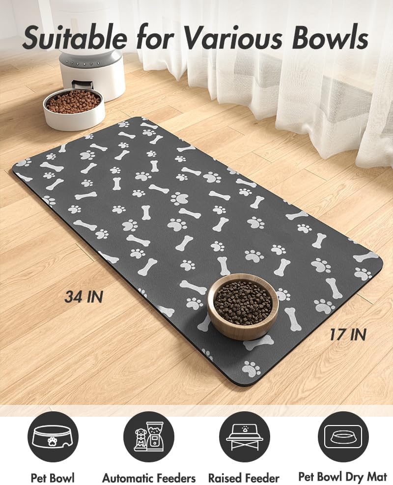 Pet Feeding Mat – Quick-Dry & Non-Slip Placemat for Dogs and Cats