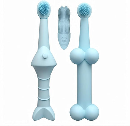 Pet Dental Care Silicone Brush Set