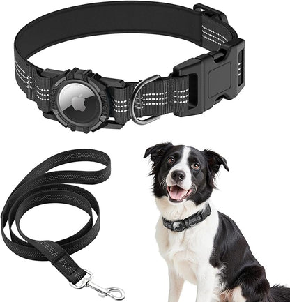 Waterproof AirTag Dog Collar with Reflective Padding