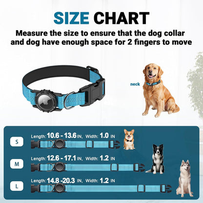 Waterproof AirTag Dog Collar with Reflective Padding