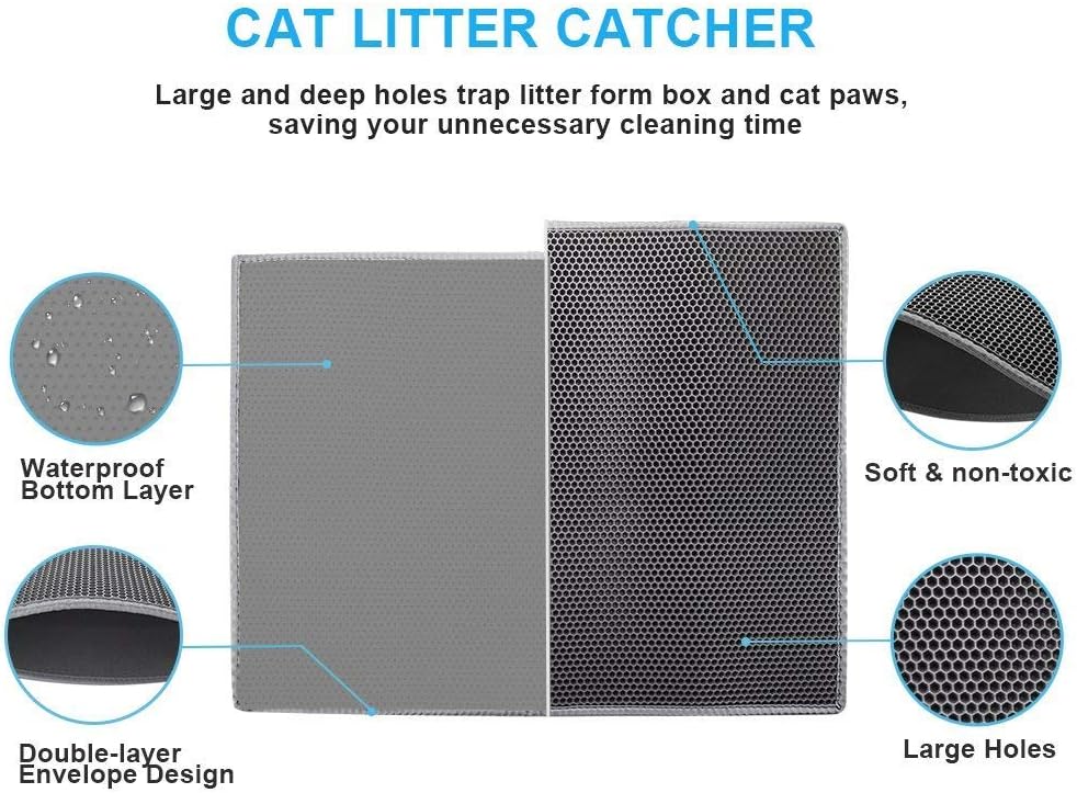 Cat Litter Mat Double Layer Waterproof 24x15 Inch