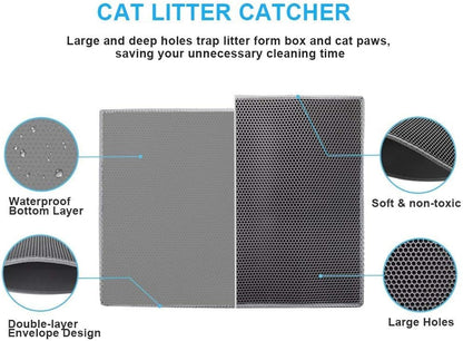 Cat Litter Mat Double Layer Waterproof 24x15 Inch