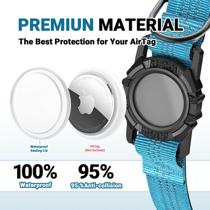Waterproof AirTag Dog Collar with Reflective Padding
