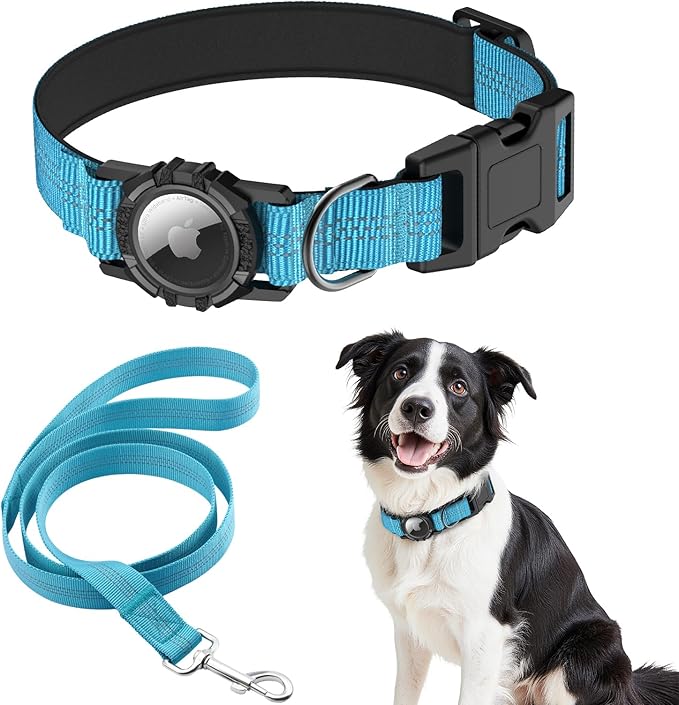 Waterproof AirTag Dog Collar with Reflective Padding