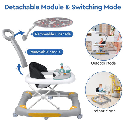 4-in-1 Baby Walker with Rocker, Music & Lights