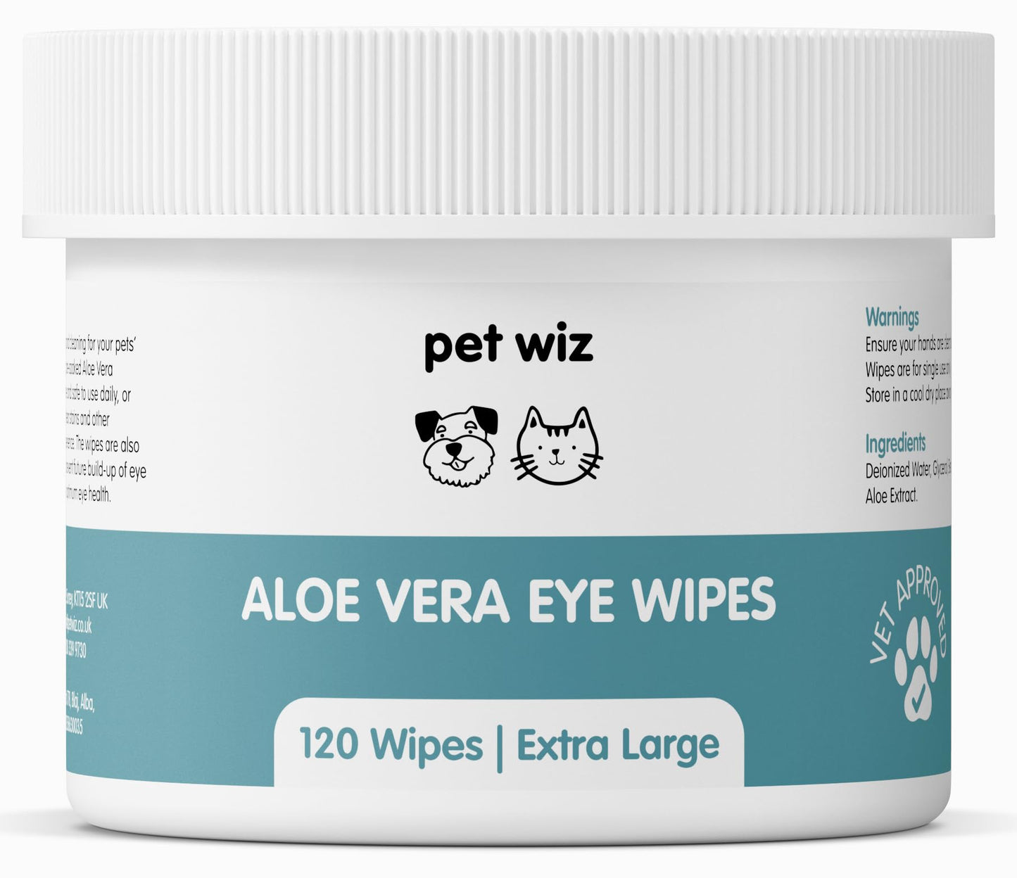 Aloe Vera Eye Wipes for Dogs & Cats