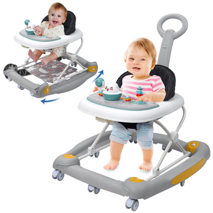 4-in-1 Baby Walker with Rocker, Music & Lights