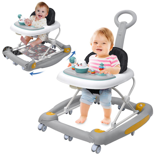 4-in-1 Baby Walker with Rocker, Music & Lights
