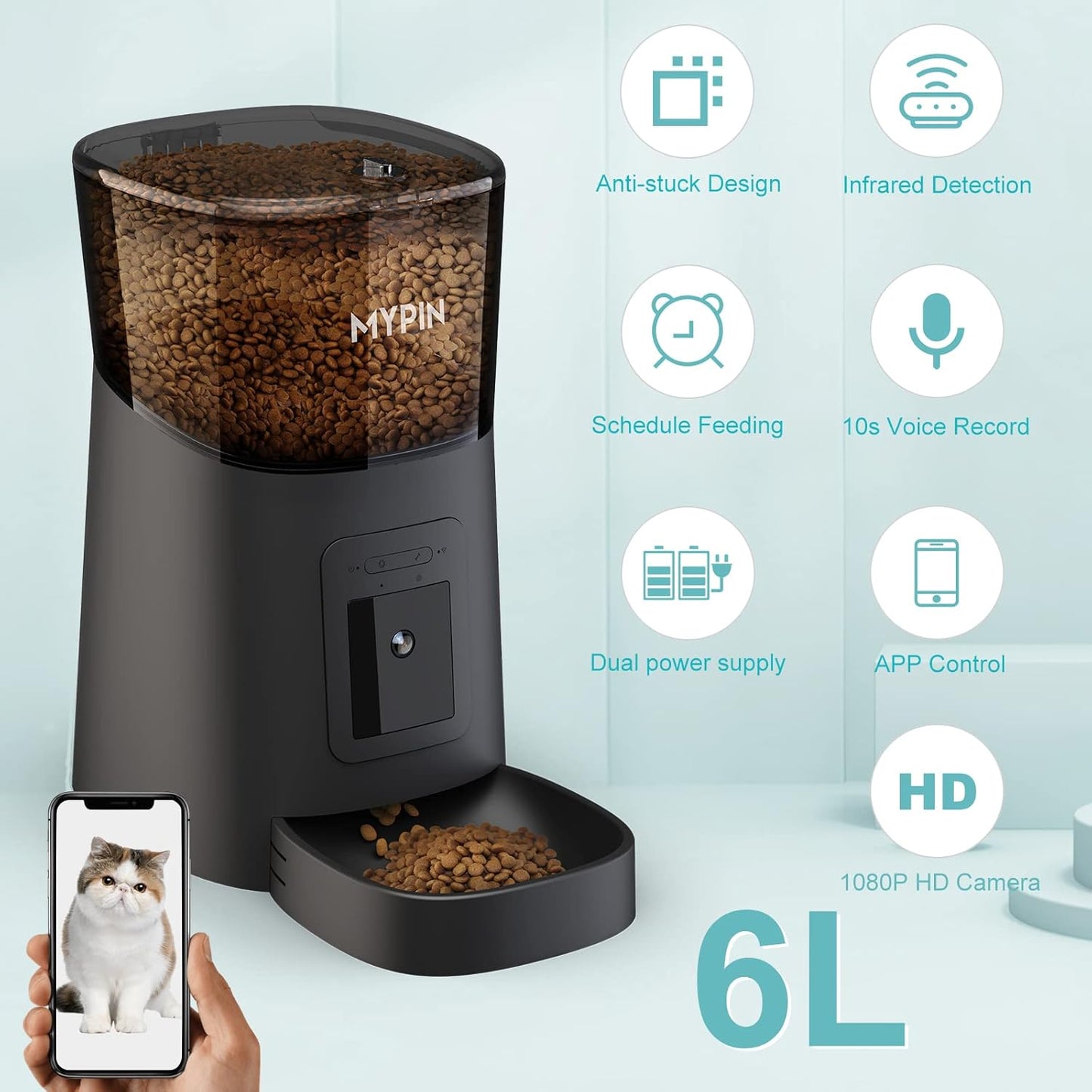 Smart Video Pet Feeder with Camera & App Control