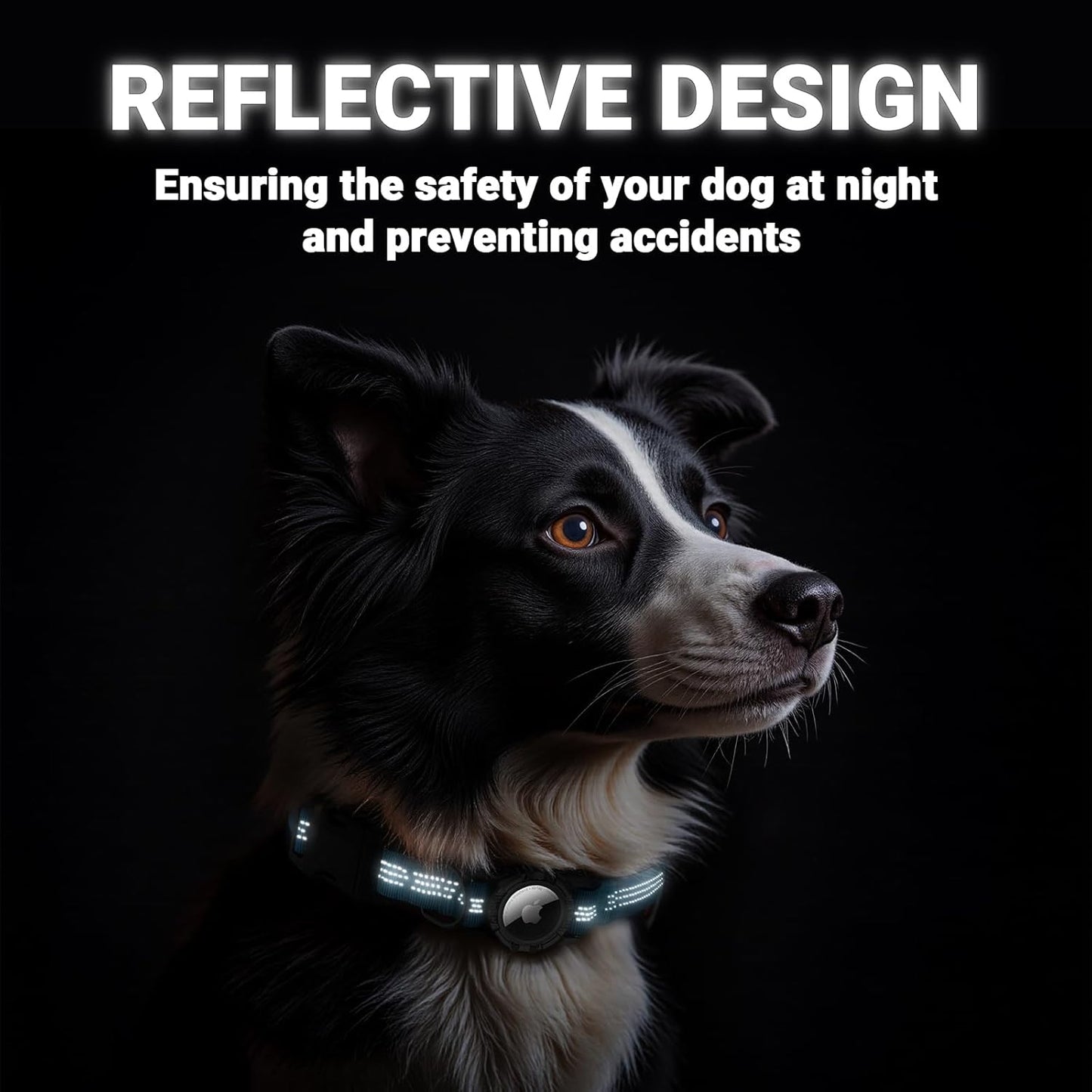 Waterproof AirTag Dog Collar with Reflective Padding