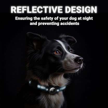 Waterproof AirTag Dog Collar with Reflective Padding