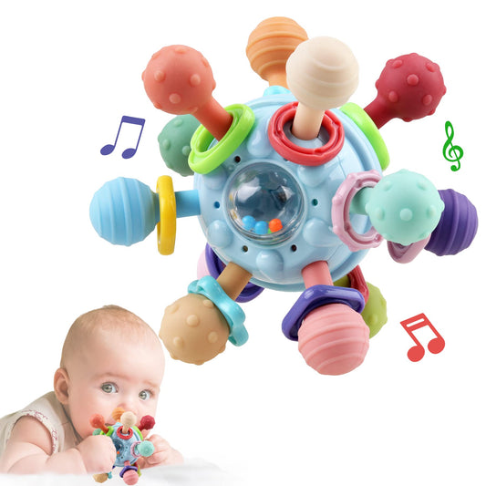 Baby Sensory Teething Rattle Toy for Newborns