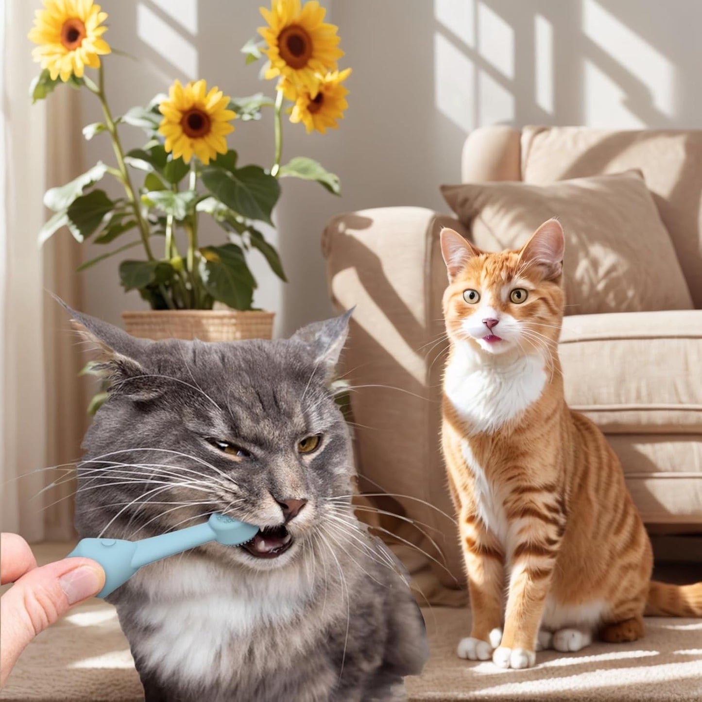 Pet Dental Care Silicone Brush Set
