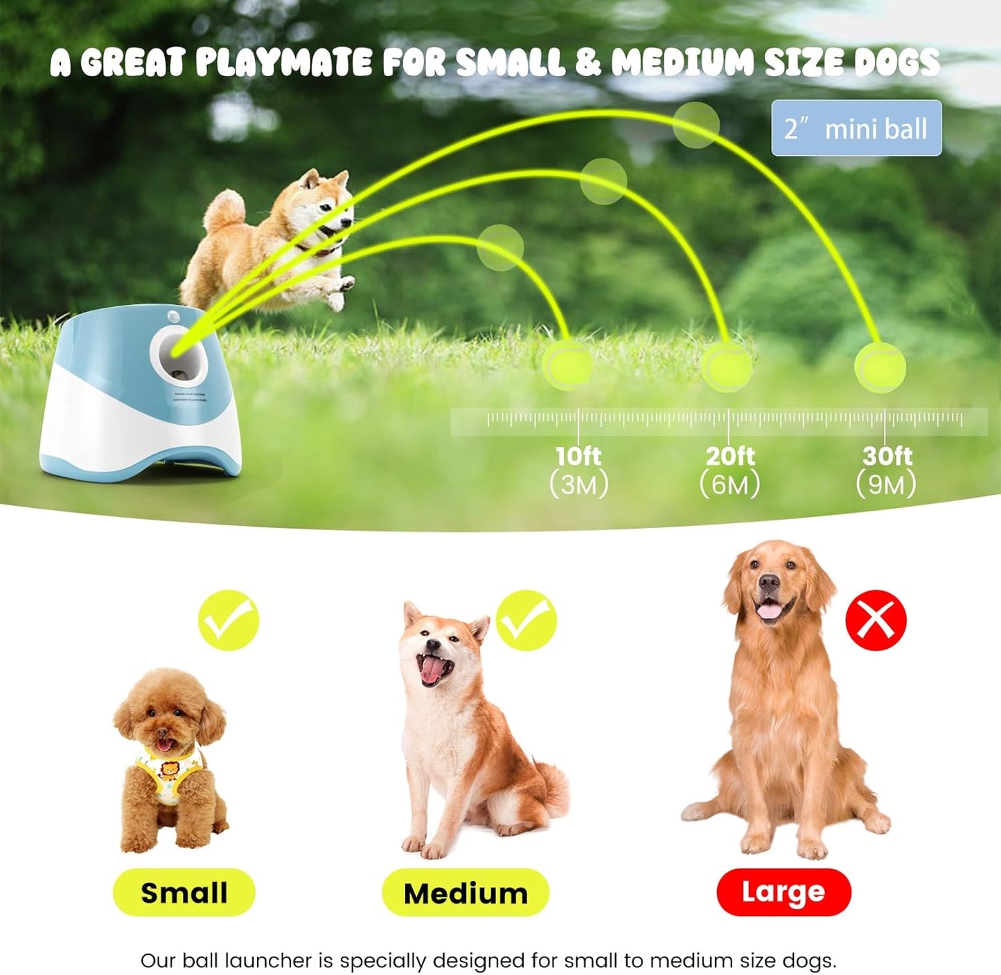 Automatic Dog Ball Launcher – Rechargeable with 12 Balls