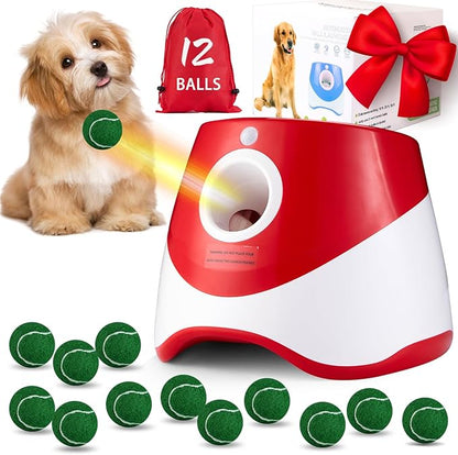 Automatic Dog Ball Launcher – Rechargeable with 12 Balls