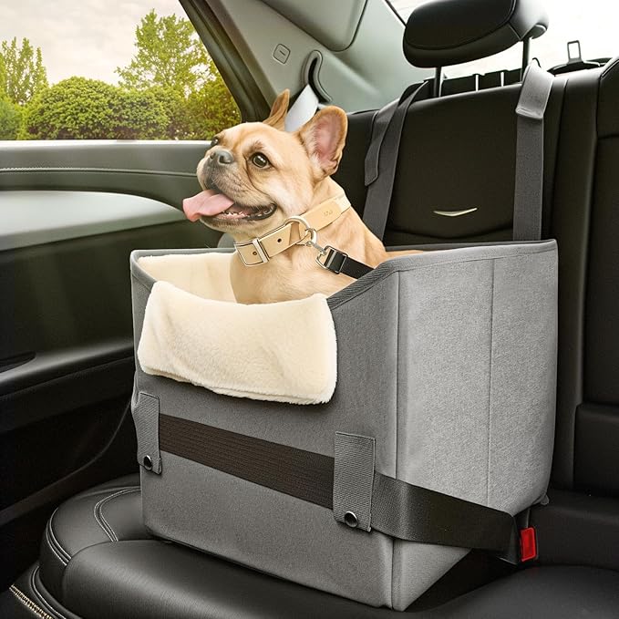 Dog Car Booster Seat with Cushion and Safety Harness