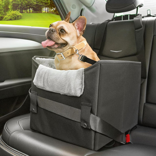 Dog Car Booster Seat with Cushion and Safety Harness