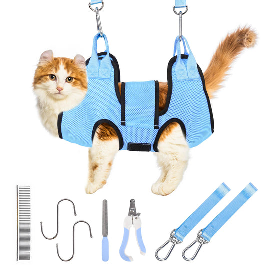 Cat Grooming Hammock with Nail Kit – XS