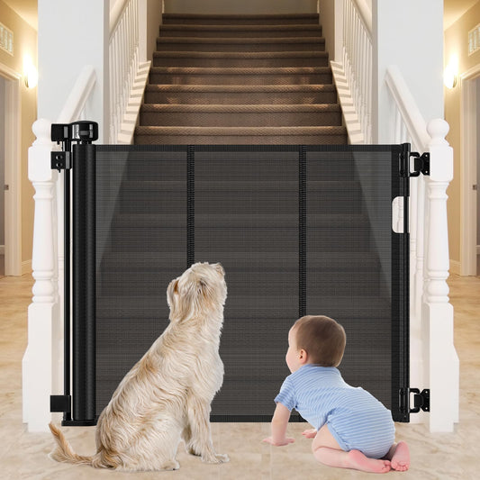 Extra-Wide Retractable Pet & Baby Gate for Stairs